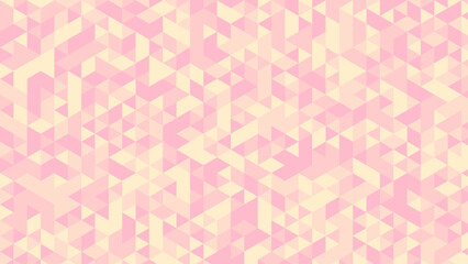 Fototapeta premium Soft Pastel Geometric Triangle Pattern Background in Pink and Cream, Seamless Abstract Polygon Mosaic Design for Modern Wallpaper and Branding