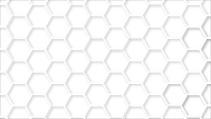 Fototapeta premium White 3D Hexagon Honeycomb Background with Soft Shadow – Clean Geometric Pattern, Minimal Modern Tech Wall Texture, Luxury Abstract Surface for Website, Packaging, Branding 