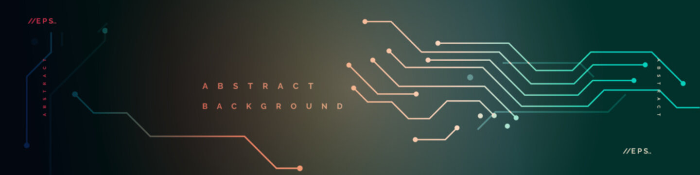 Abstract  banner template with geometric lines and glowing connecting dots for tech branding corporate identity digital marketing brochure web header professional design layout