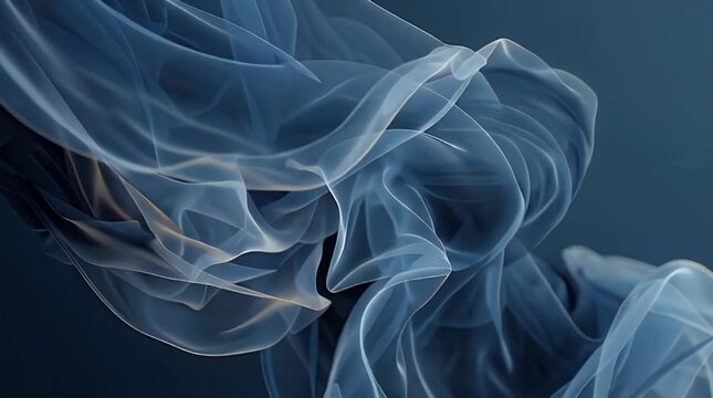 Abstract Smoke Swirls on Dark Background, Ethereal Vapors Flowing Gracefully.