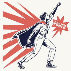 Superhero Power Strength Energy Pose