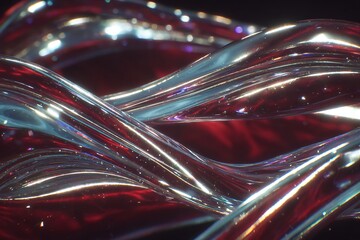 Abstract Glass Twisted Shapes Closeup.