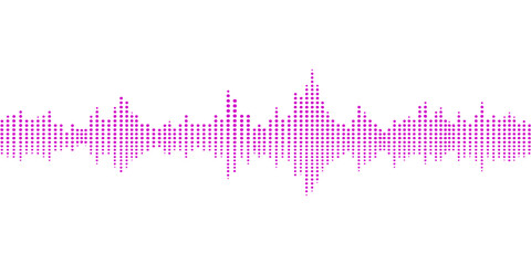 A vibrant digital music equalizer background featuring a stylized sound wave vector illustration that blends audio frequency lines with a medical EKG heartbeat pulse graph design © Fahid