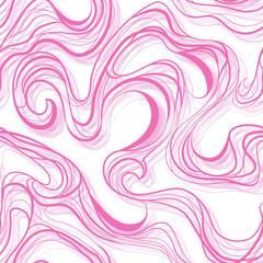 Abstract flowing pink waves background with smooth curved lines and soft gradient effect. Modern feminine design perfect for branding, beauty, fashion, packaging, posters, wallpapers, and web design.