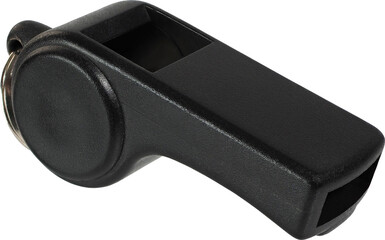 Black whistle on white background