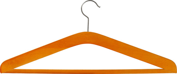 Wooden coat hanger isolated on white background