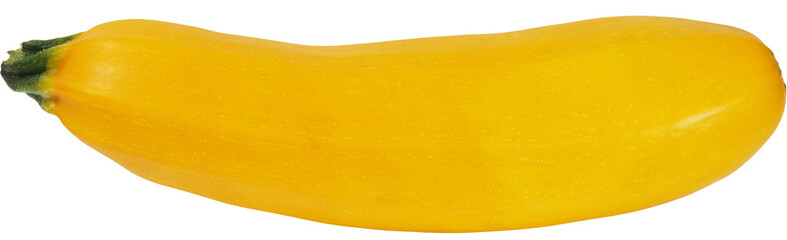 Fresh yellow zucchini on white background