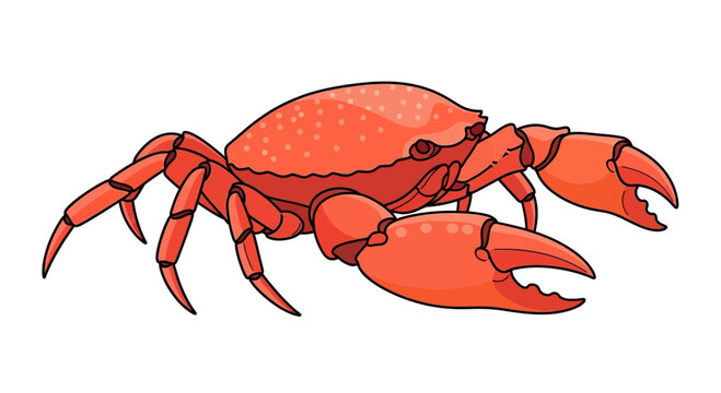 Red crab illustration on white background