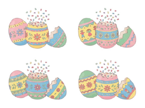 Traditional Mexican Cascarones Cultural Illustration