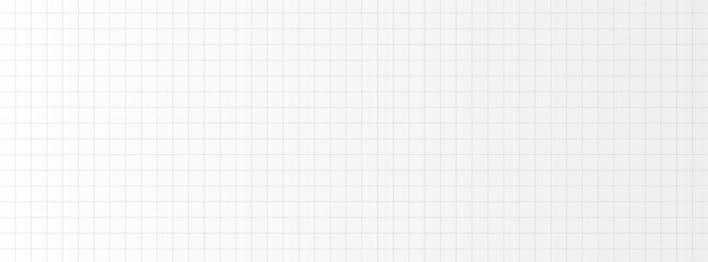 White grid paper background, clean squared lines, subtle math notebook texture for reports, school projects, presentations, web templates. Grid backgrounds design. Vector illustration