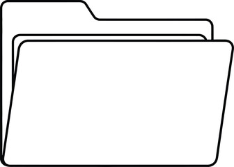 A simple line drawing of two stacked file folders