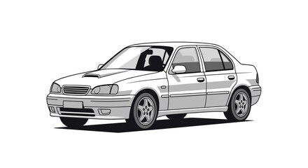 Fototapeta premium Illustration of a Modern Sedan Car.