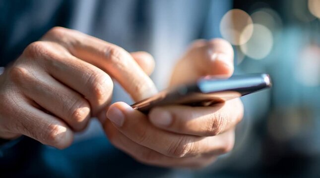 hands endlessly scrolling on smartphone, motion blur suggesting compulsive use, digital fatigue and screen addiction concept for tech wellbeing campaigns.