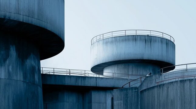 Close-up of reactor-inspired mechanical structures simplified into geometric forms, soft industrial gradients and minimal composition, clean advanced energy infrastructure concept.
