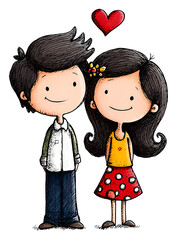 boy and girl with heart