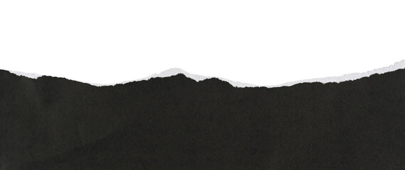 Papel rasgado de color negro sobre fondo blanco, recurso gr&aacute;fico
