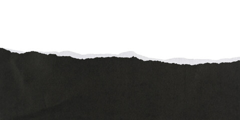 Papel rasgado de color negro sobre fondo blanco, recurso gr&aacute;fico