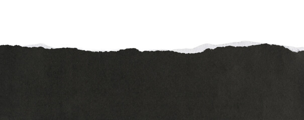 Papel rasgado de color negro sobre fondo blanco, recurso gr&aacute;fico