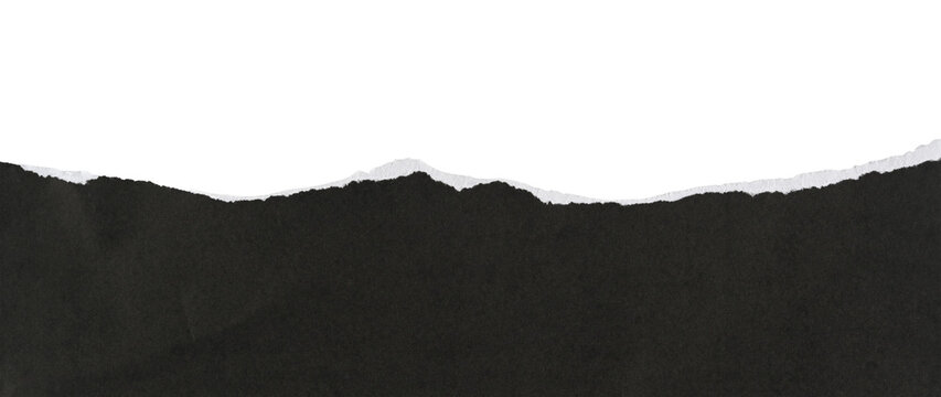 Papel rasgado de color negro sobre fondo blanco, recurso gr&aacute;fico