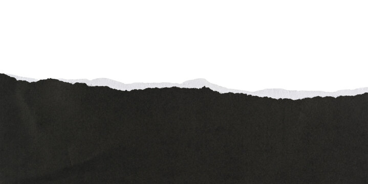 Papel rasgado de color negro sobre fondo blanco, recurso gr&aacute;fico