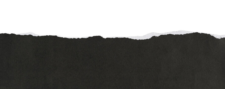 Papel rasgado de color negro sobre fondo blanco, recurso gr&aacute;fico