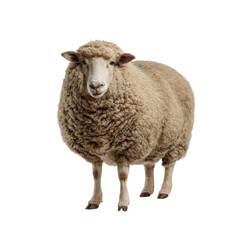 Naklejka premium Charming Close-Up of a Fluffy Sheep with Soft Wool and Gentle Eyes