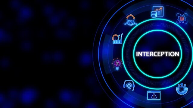 Interception Concept with Neon and Graphs on Dark Background for Business Finance and Technology Presentations
