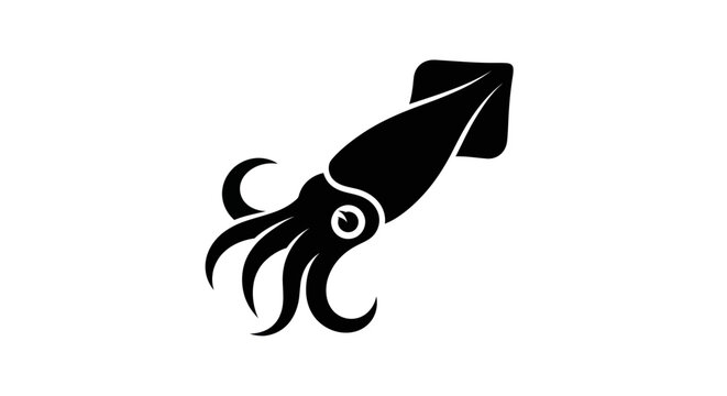 Black squid vector illustration