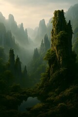 Limestone karst ecosystem combining dramatic geology vertical cliffs and isolated pockets of life