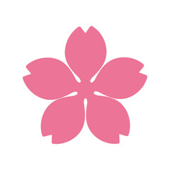Fototapeta premium Sakura Cherry Blossom Flower Icon Pink Minimalist Vector Illustration Isolated