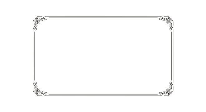 Ornate rectangular frame with decorative corners 2.