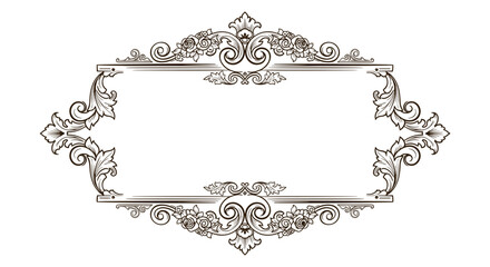 Fototapeta premium Ornate Vintage Frame with Floral Decorations 3.