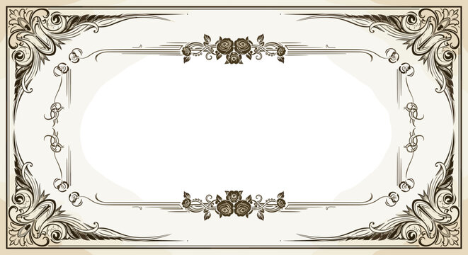 Ornate Vintage Frame with Floral Decorations 1.
