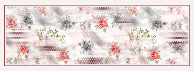digital floral silk scarf pattern  © remember