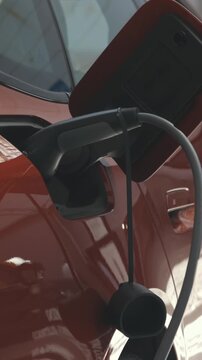 Innovation Electrocar - close-up of charging of electric car