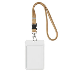 Lanyard with id card holder isolated on transparent background