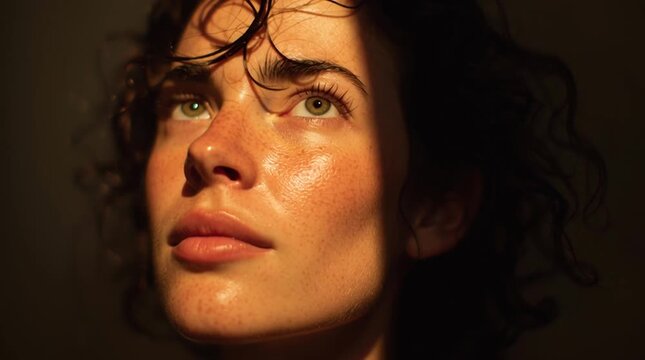 Close-up of face with eyes closed and jaw relaxed under warm light, visualizing parasympathetic activation, stress release, and nervous system regulation.
