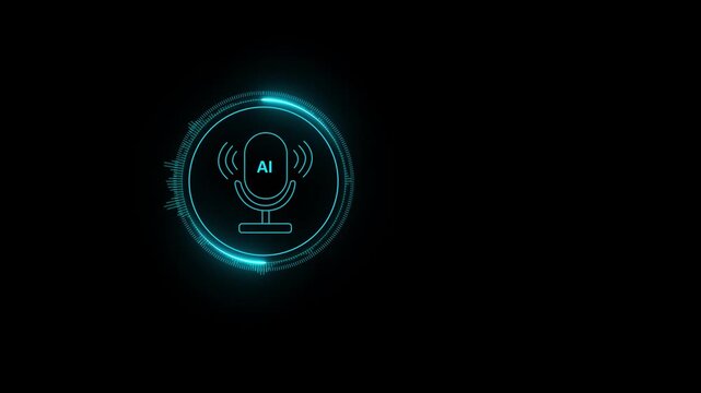 Voice recording. Man touching microphone icon on smartphone. Mobile application record sound, audio, music, voice message or use your voice to direct AI Motion graphics of music icon. 4k