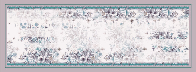 digital floral silk scarf pattern  © remember