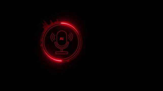 Voice recording. Man touching microphone icon on smartphone. Mobile application record sound, audio, music, voice message or use your voice to direct AI Motion graphics of music icon. 4k