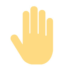 Obraz premium Minimalist Yellow Hand Palm Icon Vector Illustration for Stop and Warning Sign 