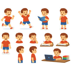 Fototapeta premium Children engaging in various educational and playful activities