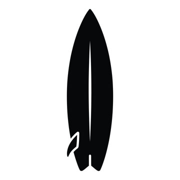 Black and white minimalist surfboard silhouette outline de