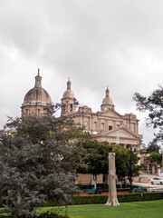 Historic church in San Jose Iturbide Guanajuato surrounded by trees