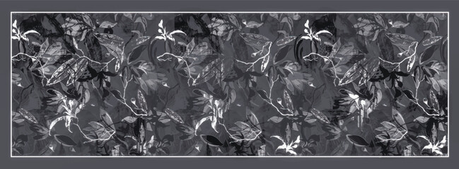 digital floral silk scarf pattern  © remember