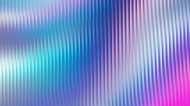 Cool blue and purple gradient waves flow over ribbed surface, holographic abstract stripe background
