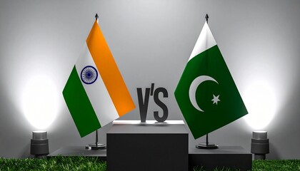 India vs Pakistan Flags with VS Symbol