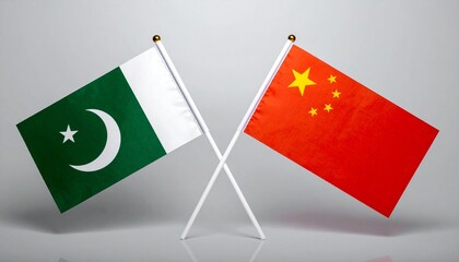  Crossed Flags of Pakistan and China Symbolizing Diplomatic Relations
