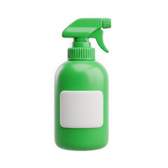 Green spray bottle with trigger nozzle isolated on transparent background transparent background