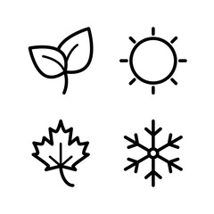 Seasons icon set. Vector illustration